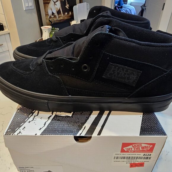 VANS Skate Half Cab Shoes Sneakers Skateboarding VN0A5FCDBKA Black/Black mens 10 - Picture 1 of 10
